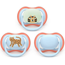 Avent 3Pk Ultra Air Pacifier 6-18M, Leopard/Sleeping Tiger, Day+Night  Image 1