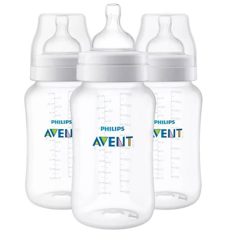 Avent - 3Pk Anti-Colic Baby Bottle, 11Oz, Clear Image 1