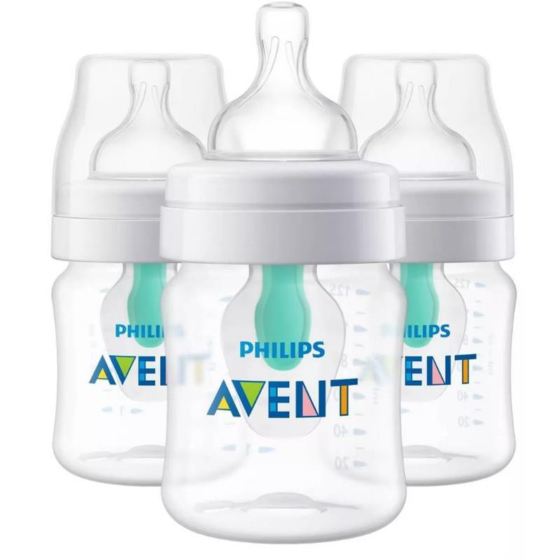 Avent - 3Pk Anti-Colic Bottle With Airfree Vent, 4Oz, Clear Image 1