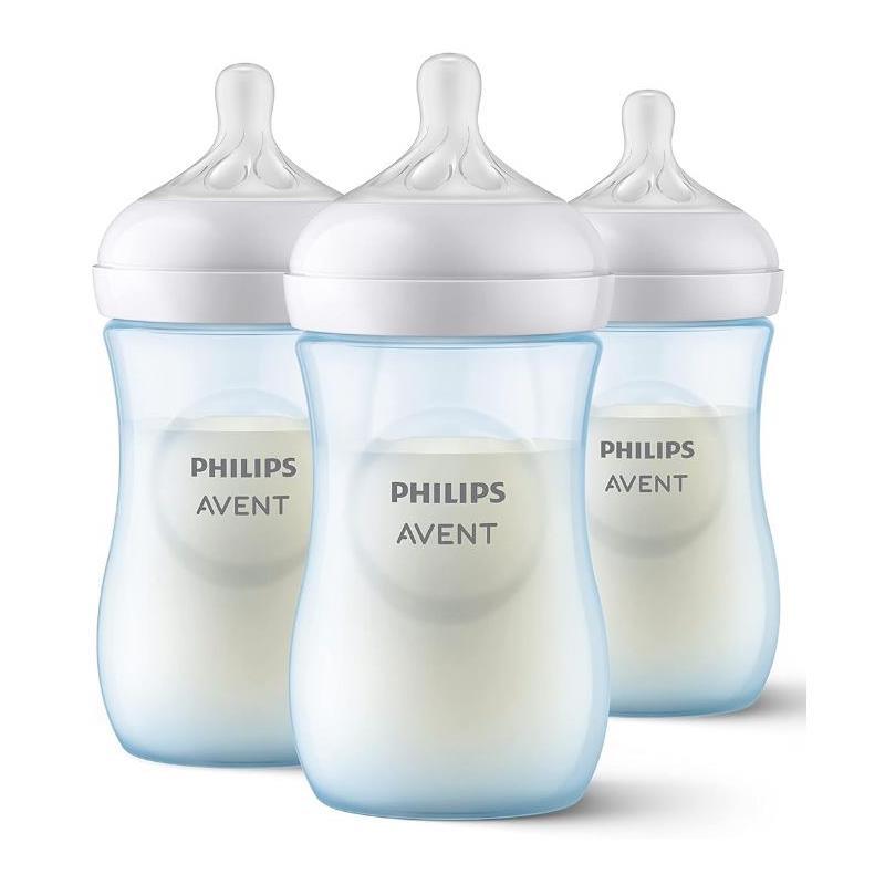 Avent - 3Pk Natural Baby Bottle With Natural Response Nipple, Blue, 9Oz Image 1