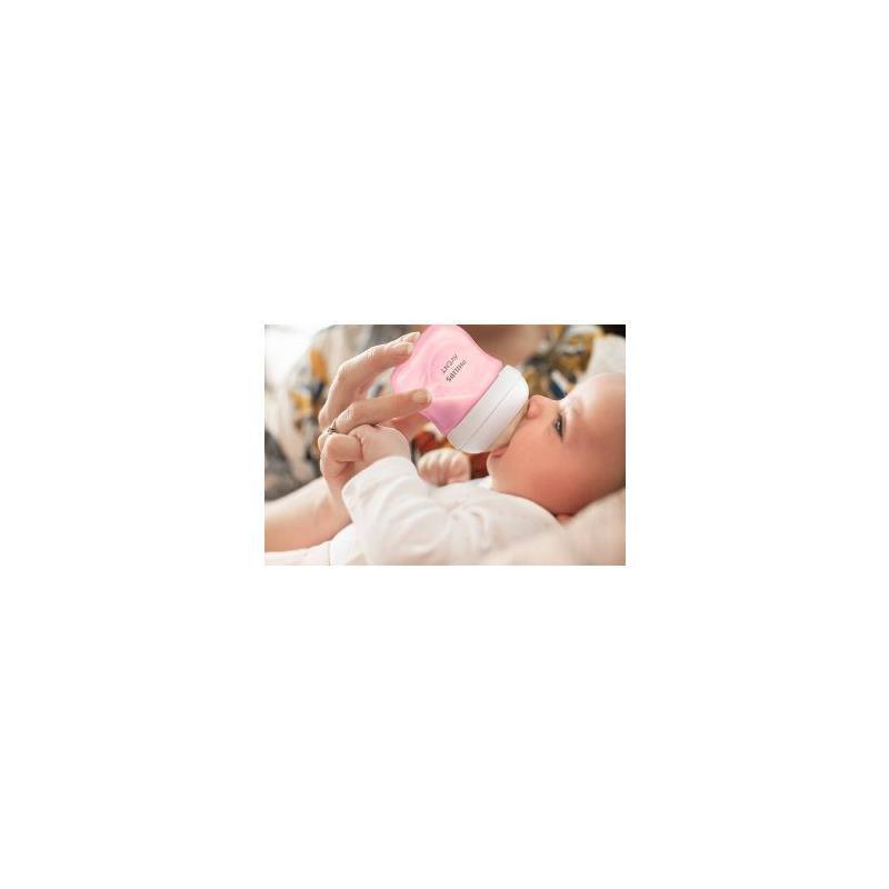 Avent - 3Pk Natural Baby Bottle With Natural Response Nipple, Pink, 4Oz Image 6