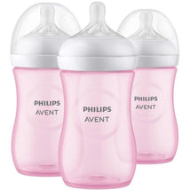 Avent - 3Pk Natural Baby Bottle With Natural Response Nipple, Pink, 9Oz Image 1
