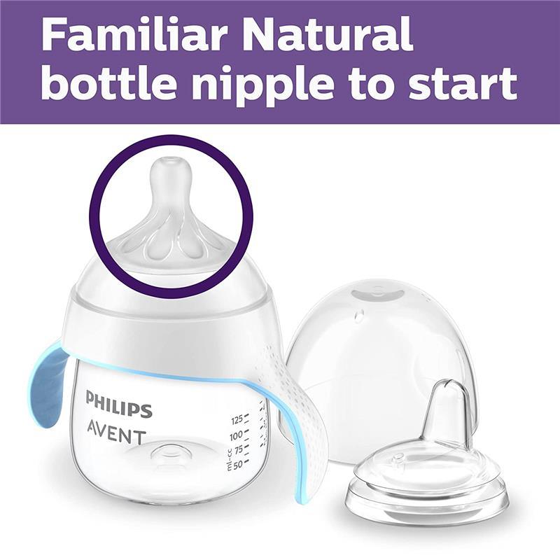 Avent - 1Pk Natural Trainer Sippy Cup With Fast Flow Nipple And Soft Spout, Clear, 5Oz Image 2