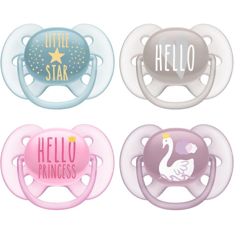 Avent - 2Pk Ultra Soft Pacifier 6/18M, Mixed Colors Image 1