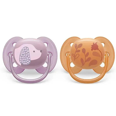 Avent - Ultra Soft Pacifier Orange & Lavander 6/18M Image 1
