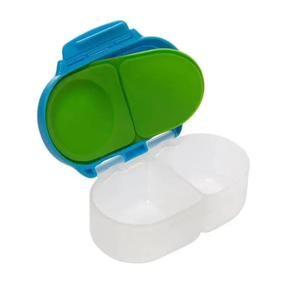 Snackbox in Ocean Breeze color features a blue and green two-compartment design, ideal for on-the-go snacks.