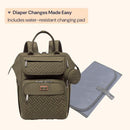 BabbleRoo - Diaper Bag, Army Green, Laptop Backpack Image 6