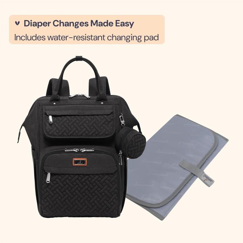 BabbleRoo - Diaper Bag Backpack Black Image 6