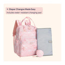 BabbleRoo - Diaper Bag Backpack, Pink Birdy Image 4