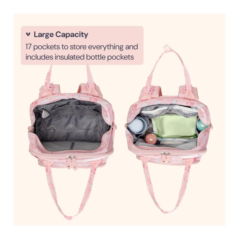 BabbleRoo - Diaper Bag Backpack, Pink Birdy Image 8