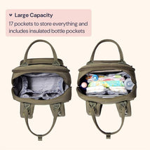 BabbleRoo - Diaper Bag Backpack Travel Essentials Baby Bag with Changing Pad, Army Green Image 2
