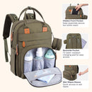 BabbleRoo - Diaper Bag Backpack Travel Essentials Baby Bag with Changing Pad, Army Green Image 4