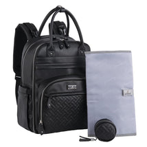 BabbleRoo - Leather Diaper Bag Backpack, Black Image 1