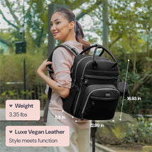 BabbleRoo - Leather Diaper Bag Backpack, Black Image 2