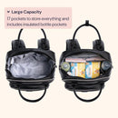 BabbleRoo - Leather Diaper Bag Backpack, Black Image 3