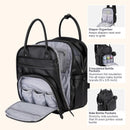 BabbleRoo - Leather Diaper Bag Backpack, Black Image 4