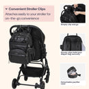 BabbleRoo - Leather Diaper Bag Backpack, Black Image 5