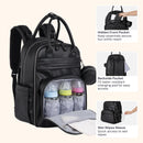 BabbleRoo - Leather Diaper Bag Backpack, Black Image 6