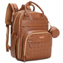 Babbleroo - Original Diaper Bag Vegan Leather Brown Image 1