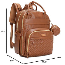 Babbleroo - Original Diaper Bag Vegan Leather Brown Image 2