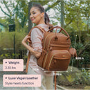 Babbleroo - Original Diaper Bag Vegan Leather Brown Image 3