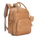 Babbleroo - Original Diaper Bag, Vegan Leather Light Brown Image 1