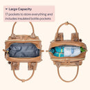 Babbleroo - Original Diaper Bag, Vegan Leather Light Brown Image 6