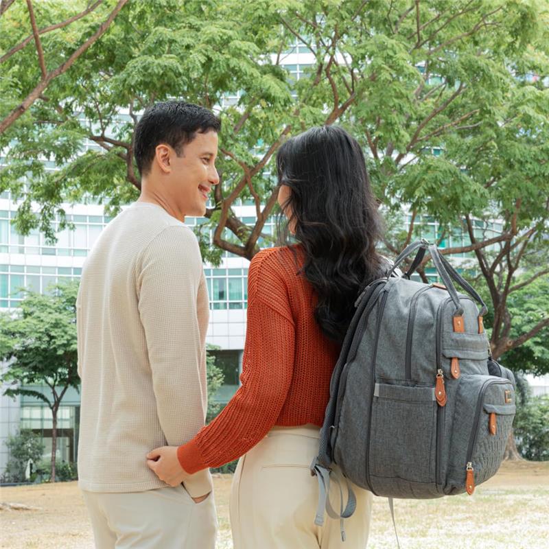 BabbleRoo - Travel Essentials Baby Bag Tote with Changing Pad, Forest Green Image 8