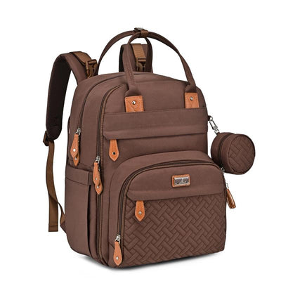 BabbleRoo - Travel Essentials Baby Bag with Changing Pad, Brown Image 1