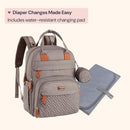BabbleRoo - Travel Essentials Baby Bag with Changing Pad, Khaki Image 6