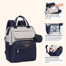 BabbleRoo Wide Top Diaper Bag Backpack - Gray & Blue Image 4