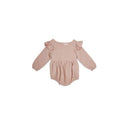 Babe Basics - Flutter Sleeve Linen Baby Romper, Blush Image 1