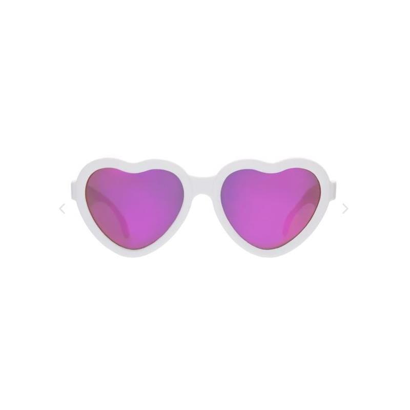Babiators - The Sweetheart Wicked White Heart Shaped W/ Polarized Pink Lens Mirror baby sunglasses - Ages 0-2 Image 1