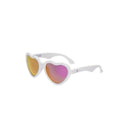 Babiators - The Sweetheart Wicked White Heart Shaped W/ Polarized Pink Lens Mirror baby sunglasses - Ages 0-2 Image 4