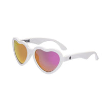 Babiators - The Sweetheart Wicked White Heart Shaped W/ Polarized Pink Lens Mirror baby sunglasses - Ages 3-5 Image 2