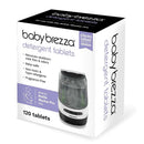 Baby Brezza detergent soap tablets for bottle washers, 120 tablets, stating features: baby-safe, non-toxic, hypo-allergenic, and fragrance-free.