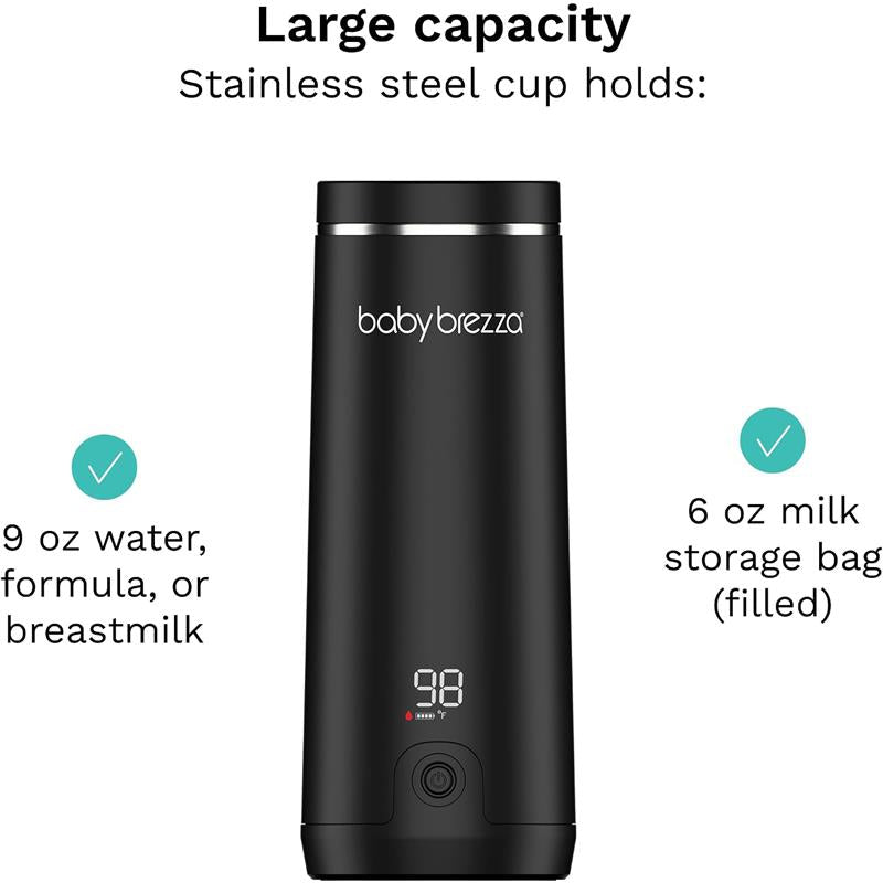 Baby Brezza Super Fast Portable Bottle Warmer, Black