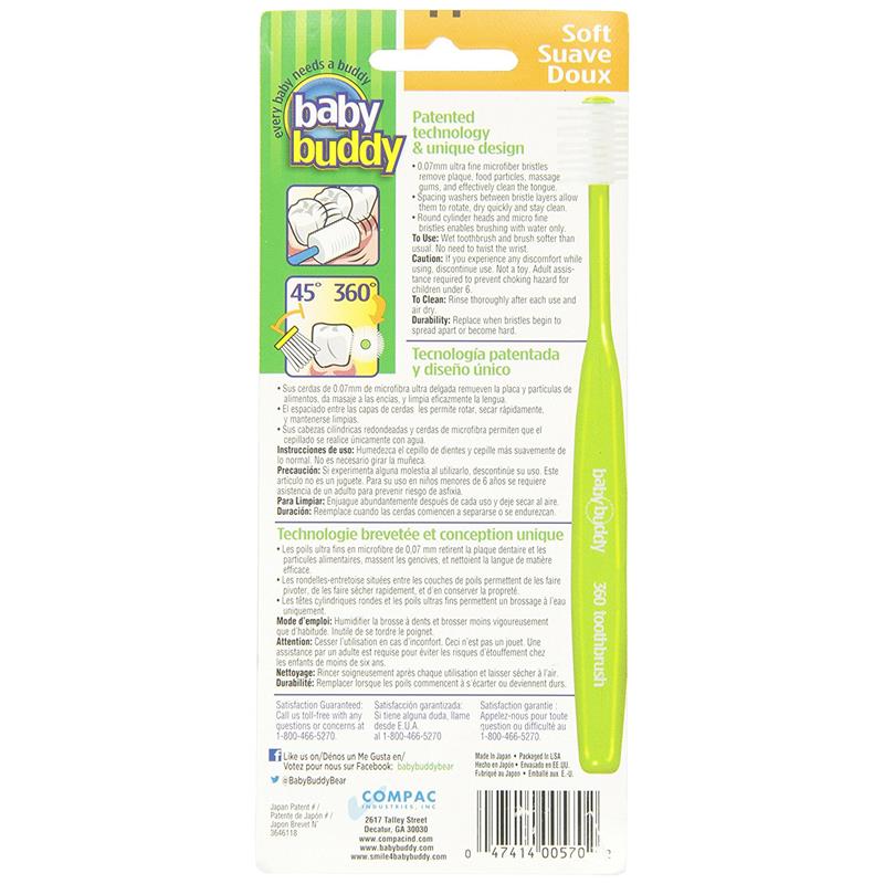 Baby Buddy 360 Toothbrush Step 1 Stage 5 for Babies/Toddlers , Yellow Image 2