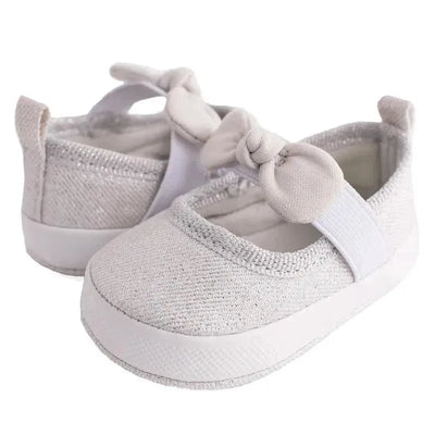 Baby Deer - Baby Girl Kaydence Shimmer Pink Mary Jane Slip On, Silver Image 1