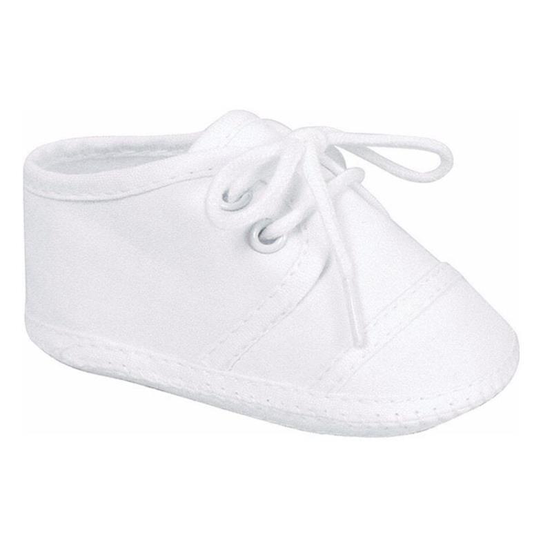 Baby Deer - Trimfoot Crib Shoes Boy Broadcloth Oxford, White Image 1