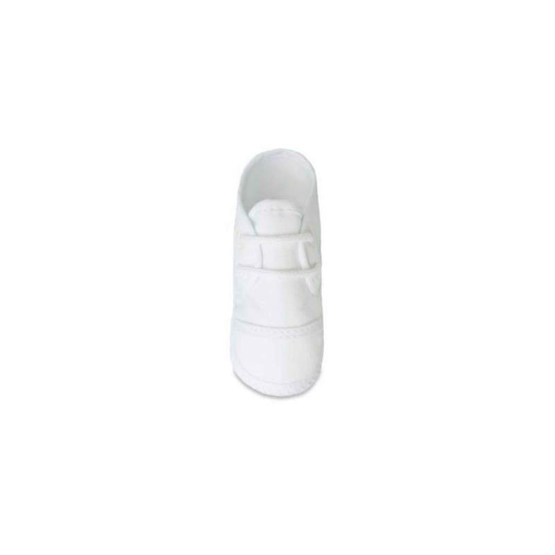 Baby Deer - Trimfoot Crib Shoes Boy Broadcloth Oxford, White Image 3