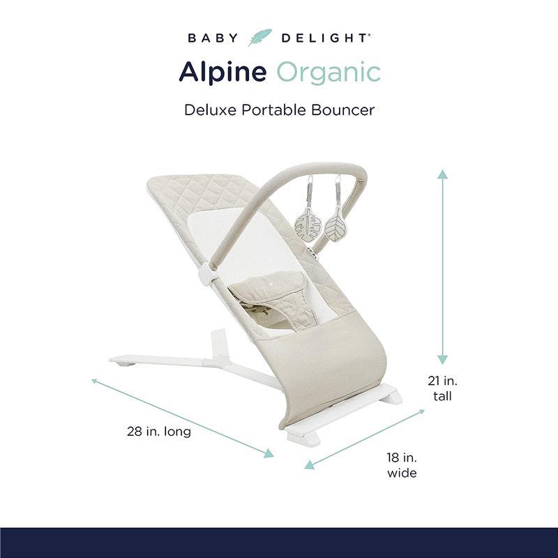 Baby Delight - Alpine Deluxe Portable Bouncer, Organic Oat Image 3