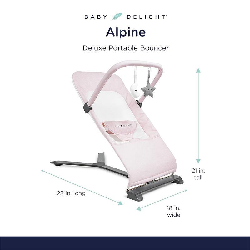 Baby Delight - Alpine Deluxe Portable Bouncer, Peony Pink Image 3