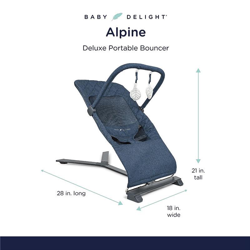Baby Delight - Alpine Deluxe Portable Bouncer, Quilted Indigo Image 3