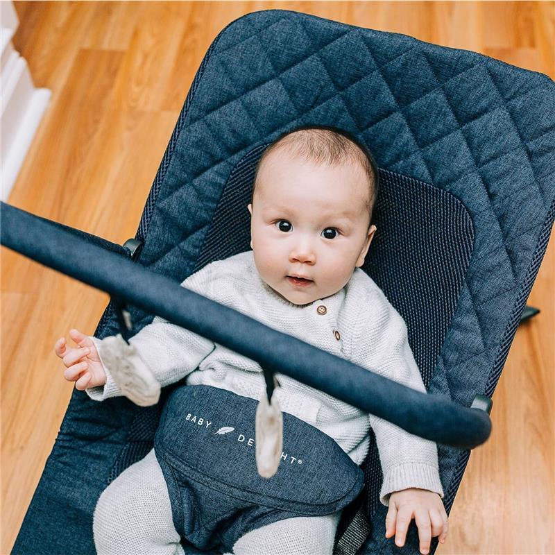 Baby Delight - Alpine Deluxe Portable Bouncer, Quilted Indigo Image 5