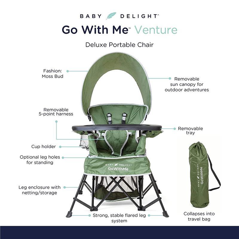 Baby Delight - Go With Me Venture Deluxe Portable Chair, Moss Bud Image 5