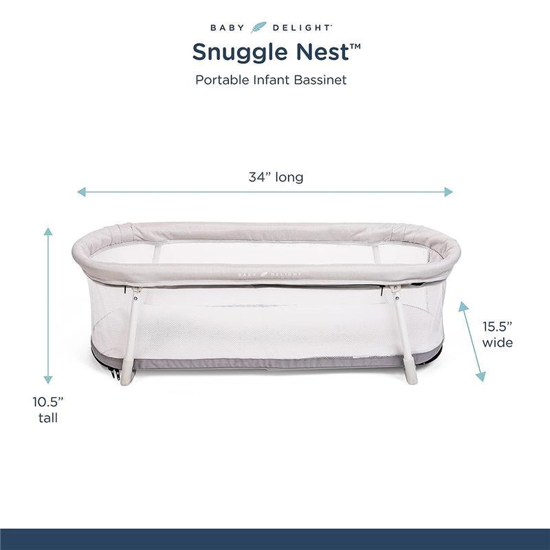 Baby Delight - The Snuggle Nest Portable Bassinet, Driftwood Grey Image 2
