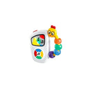 Colorful Baby Einstein Take Along Tunes Musical Toy, featuring a smiling caterpillar and buttons for music and lights.