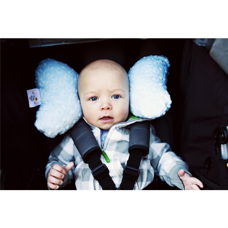 Baby Elephant Luxe Blue Minky Ears, Infant Head Support Image 3
