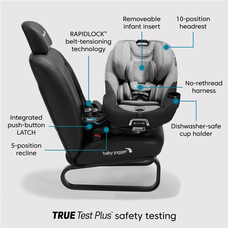 Baby Jogger - City Turn Rotating Convertible Car Seat, Paloma Greige Image 6
